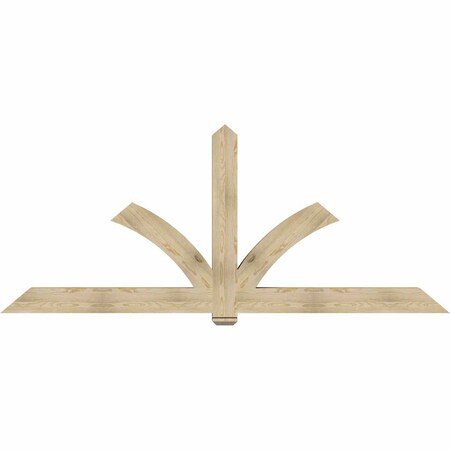 Ekena Millwork Redmond Rough Sawn Timber Gable Bracket, Douglas Fir, 108"W x 45"H x 6"D x 6"F, 10/12 Pitch GBW108X45X0606RED00RDF